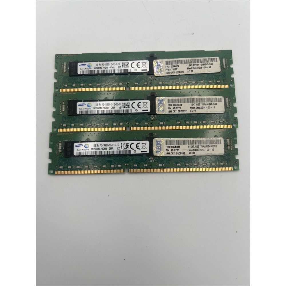Samsung Compatible 3 x 8G 24GB M393B1G70QH0-CMA ECC 1866MHz DDR3 1Rx4 Server RAM